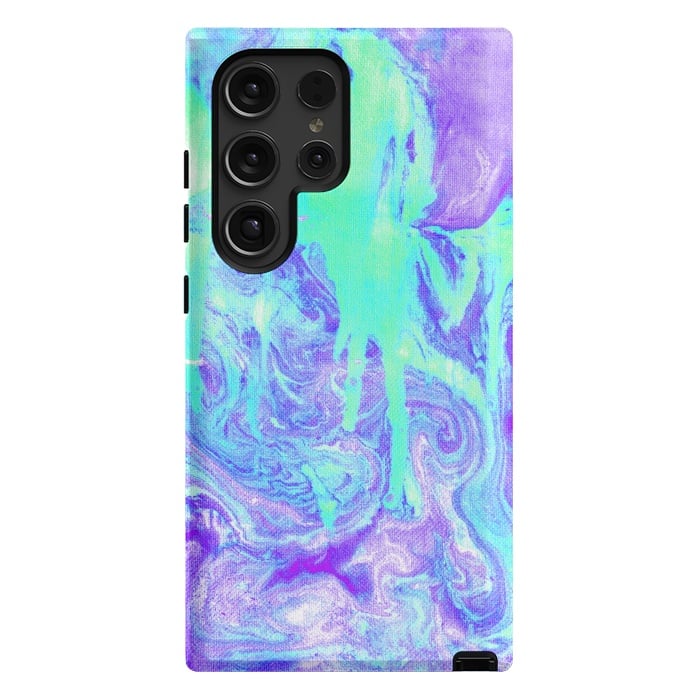 Galaxy S24 Ultra StrongFit Melting Marble in Mint & Purple by Tangerine-Tane