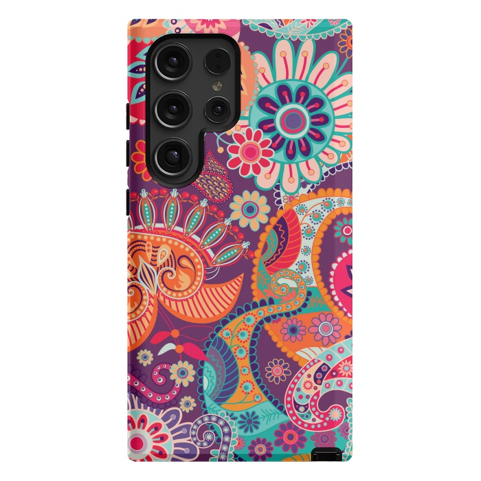 Galaxy S24 Ultra StrongFit Figure in bright flowers by ArtsCase