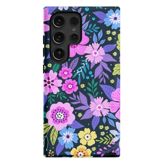 Galaxy S24 Ultra StrongFit Pink Multicolor WildFlowers at Best by ArtsCase