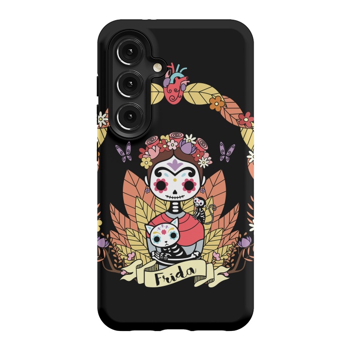 Galaxy S24 StrongFit Cute Frida sugar skull by Laura Nagel