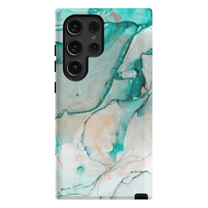 Galaxy S24 Ultra StrongFit Tropical Green Marble by ArtsCase