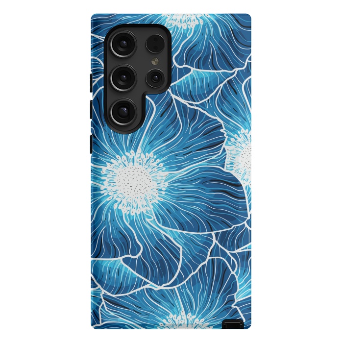 Galaxy S24 Ultra StrongFit Blue Anemones Wildflower G605 by Medusa GraphicArt