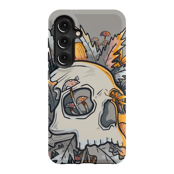 Galaxy S24 StrongFit The mushrooms and skull by Steve Wade (Swade)