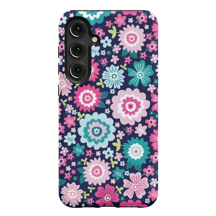 Galaxy S24 Plus StrongFit Cute pattern in colorful flower  by ArtsCase