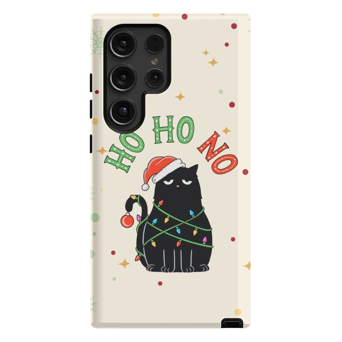 Galaxy S24 Ultra StrongFit Cat and Christmas NO by Coffee Man