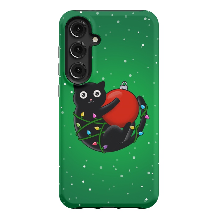 Galaxy S24 Plus StrongFit Cat and christmas by Coffee Man