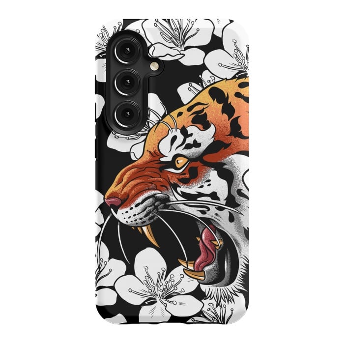Galaxy S24 StrongFit Flowers Tiger by Alberto