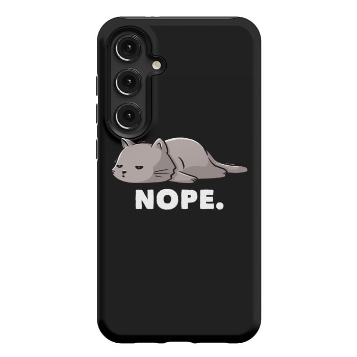 Galaxy S24 Plus StrongFit Nope Funny Cute Lazy Cat Gift by eduely