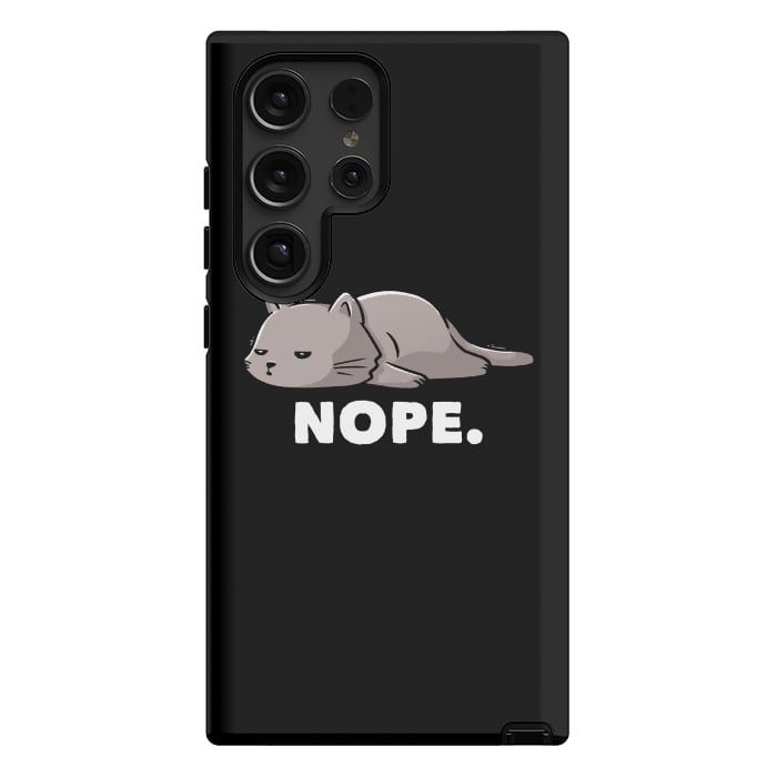 Galaxy S24 Ultra StrongFit Nope Funny Cute Lazy Cat Gift by eduely