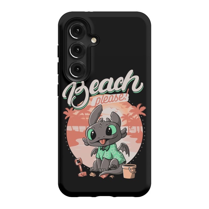 Galaxy S24 StrongFit Summer Dragon Funny Beach Please by eduely
