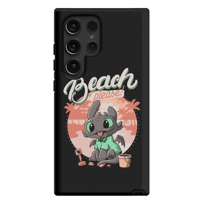 Galaxy S24 Ultra StrongFit Summer Dragon Funny Beach Please by eduely