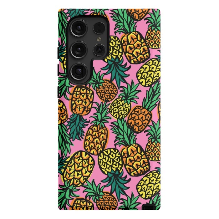 Galaxy S24 Ultra StrongFit Tropical Pineapples by Laura Grant