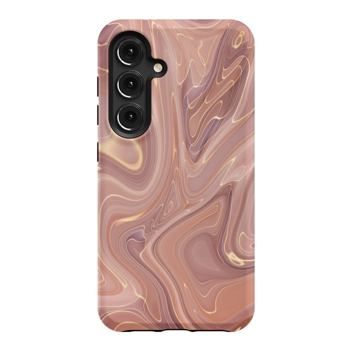 Galaxy S24 StrongFit Brown Marble Liquid by ArtsCase