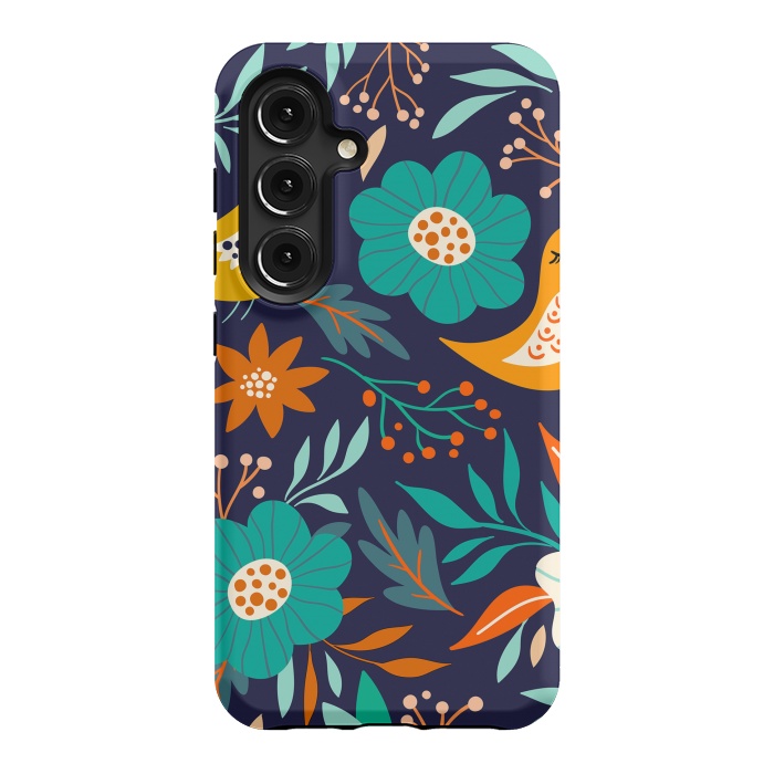 Galaxy S24 StrongFit Bird With Flowers by ArtsCase