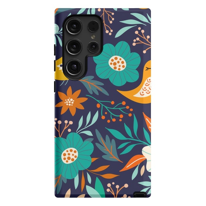 Galaxy S24 Ultra StrongFit Bird With Flowers by ArtsCase