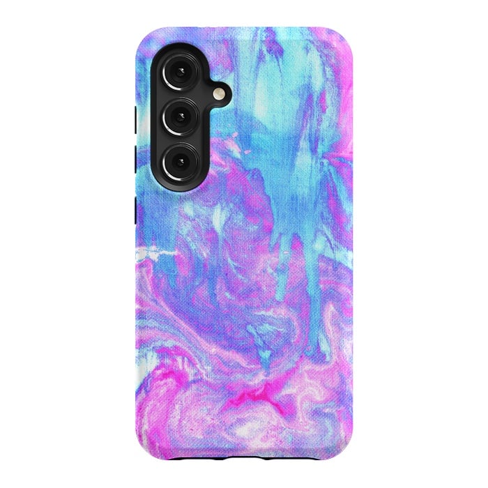 Galaxy S24 StrongFit Melting Marble in Pink & Turquoise by Tangerine-Tane