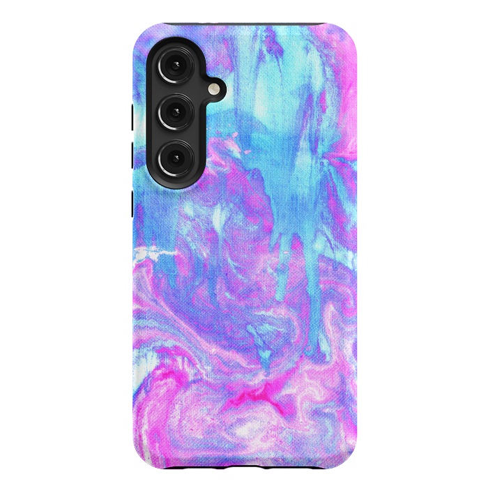 Galaxy S24 Plus StrongFit Melting Marble in Pink & Turquoise by Tangerine-Tane