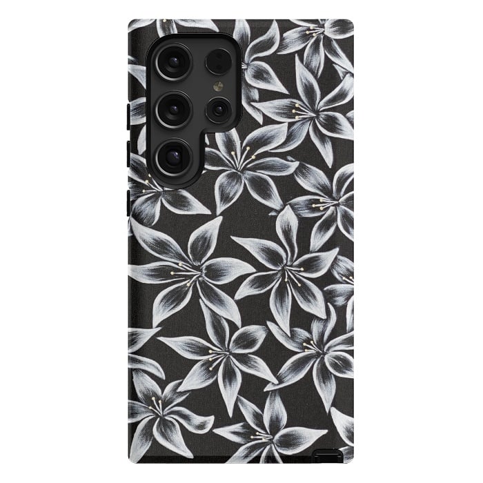 Galaxy S24 Ultra StrongFit Black & White Lily by Denise Cassidy Wood