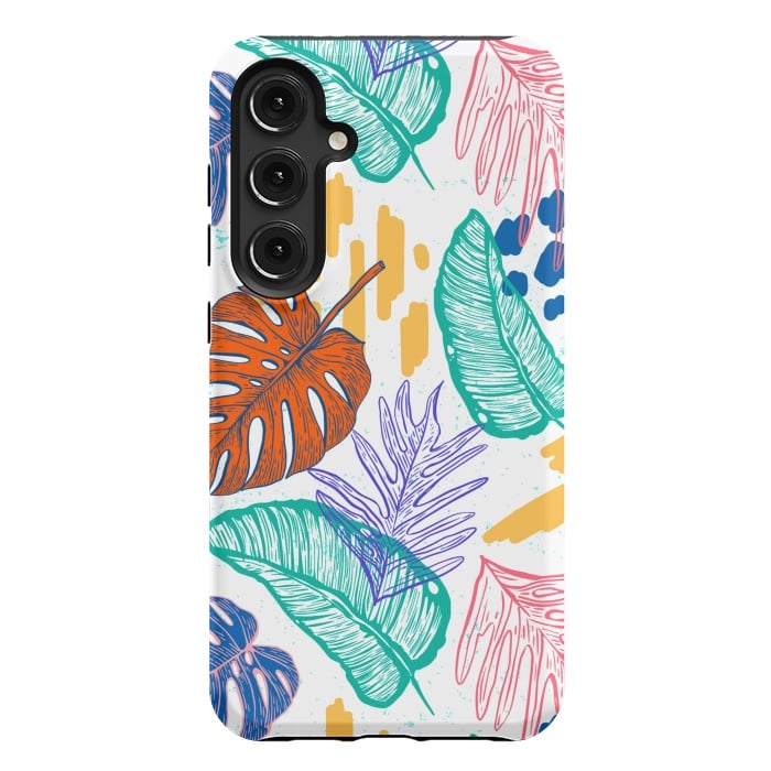 Galaxy S24 Plus StrongFit Monstera Leaves by ArtsCase
