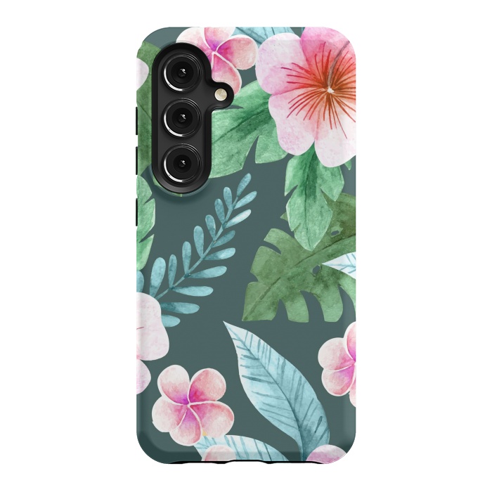 Galaxy S24 StrongFit Tropical Pink Floral by ArtsCase