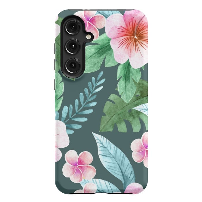 Galaxy S24 Plus StrongFit Tropical Pink Floral by ArtsCase