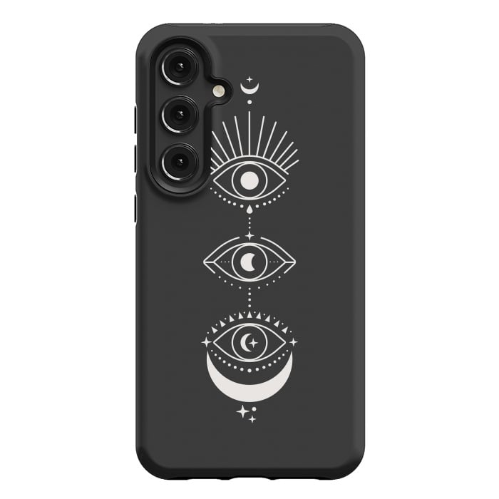 Galaxy S24 Plus StrongFit Black Eyes Moon Phases by ArtPrInk