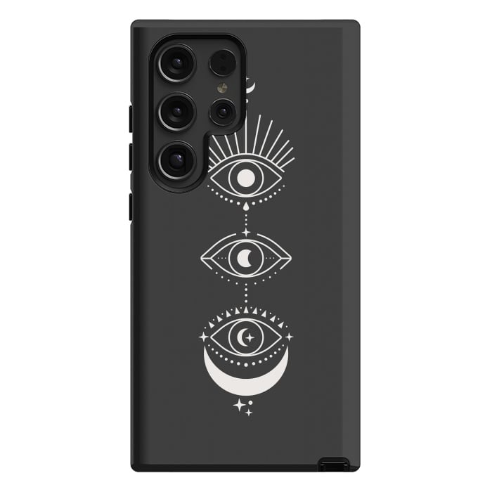 Galaxy S24 Ultra StrongFit Black Eyes Moon Phases by ArtPrInk