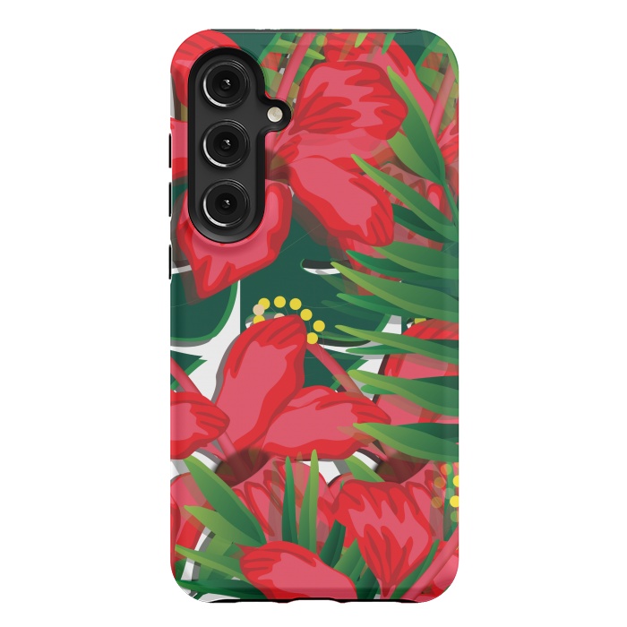 Galaxy S24 Plus StrongFit red tulips tropical by MALLIKA