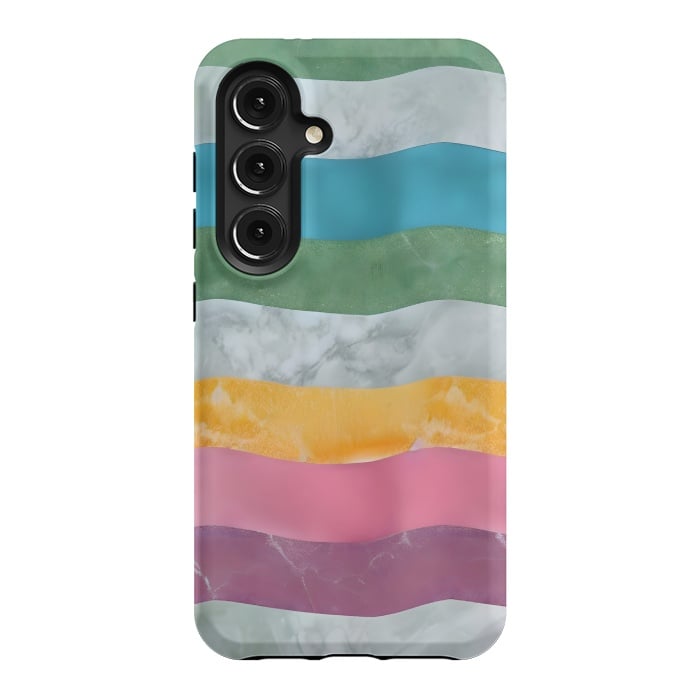 Galaxy S24 StrongFit Colorful marble Waves  by Winston