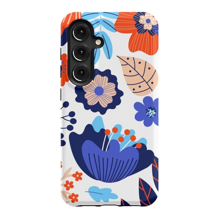 Galaxy S24 StrongFit Blue Flowers by ArtsCase