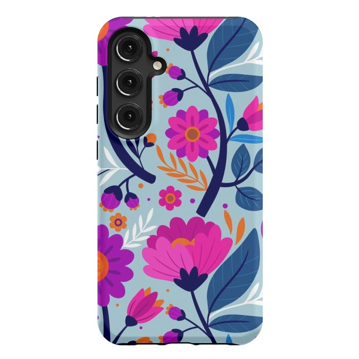 Galaxy S24 Plus StrongFit Colorful Exotic Floral Pattern by ArtsCase
