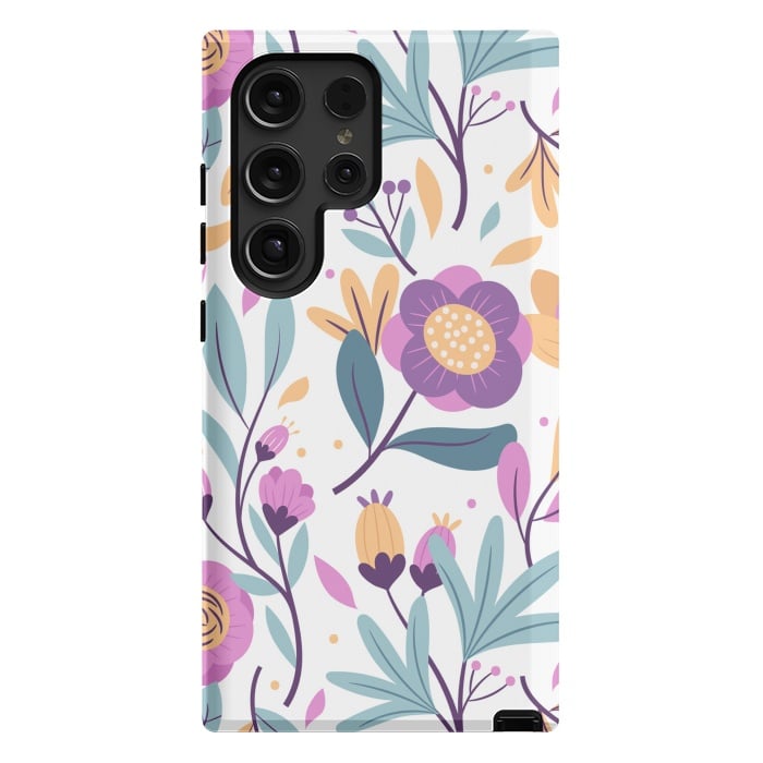 Galaxy S24 Ultra StrongFit Purple Floral Pattern 0 by ArtsCase