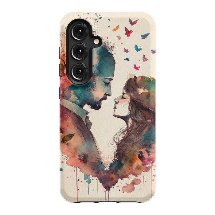 Galaxy S24 StrongFit Whimsical Love in Watercolor by Texnotropio