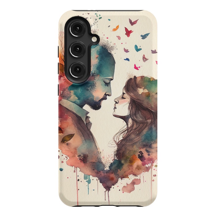 Galaxy S24 Plus StrongFit Whimsical Love in Watercolor by Texnotropio