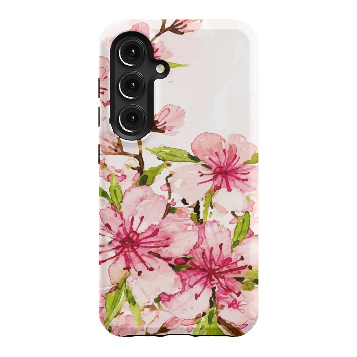 Galaxy S24 StrongFit Watercolor Spring Flowers by Bledi