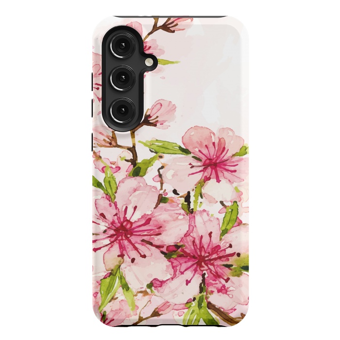 Galaxy S24 Plus StrongFit Watercolor Spring Flowers by Bledi