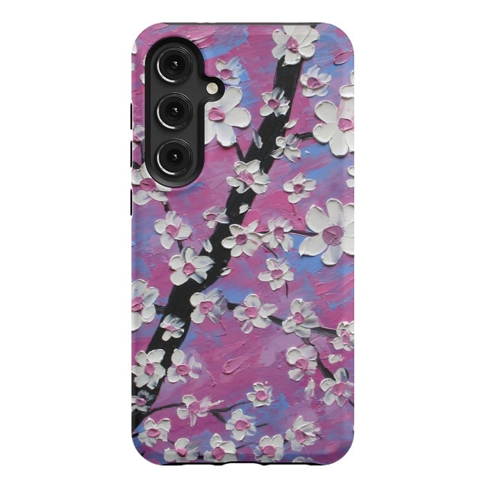 Galaxy S24 Plus StrongFit Cherry blossoms oil art original by ArtKingdom7