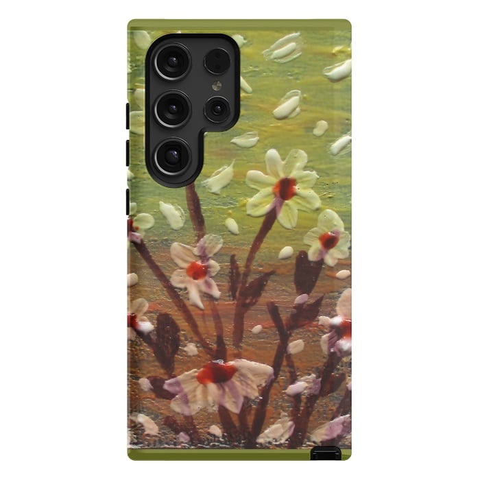 Galaxy S24 Ultra StrongFit Daisies stained glass art original acrylic by ArtKingdom7