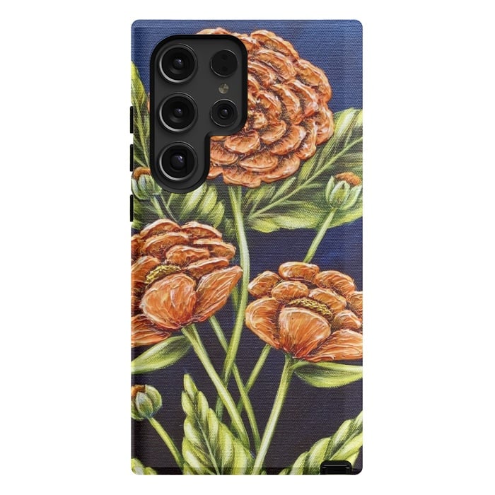 Galaxy S24 Ultra StrongFit Orange Peonies by Denise Cassidy Wood