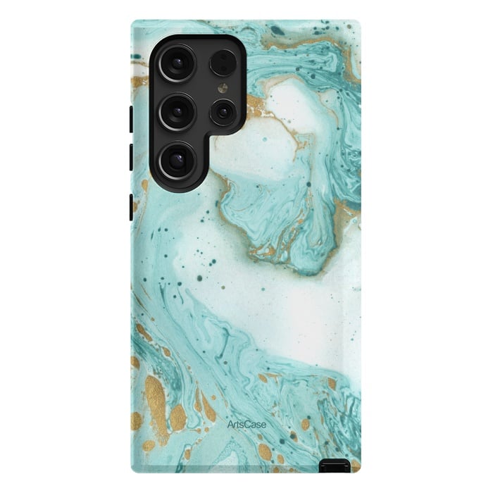 Galaxy S24 Ultra StrongFit Waves Teal by ArtsCase