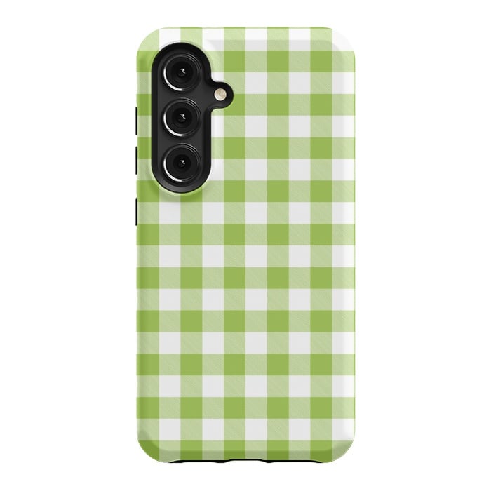Galaxy S24 StrongFit Green Plaid by ArtsCase