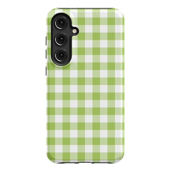Galaxy S24 Plus StrongFit Green Plaid by ArtsCase