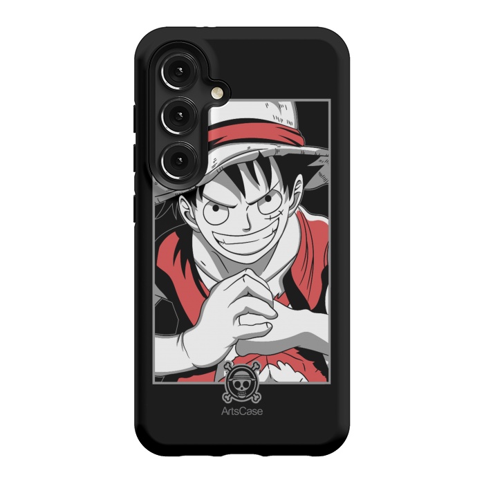 Galaxy S24 StrongFit Gear Up for Adventure: Unleash Your Inner Pirate with Captivating Luffy by ArtsCase
