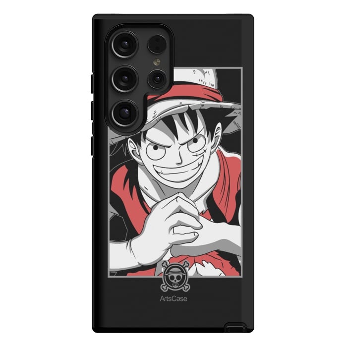 Galaxy S24 Ultra StrongFit Gear Up for Adventure: Unleash Your Inner Pirate with Captivating Luffy by ArtsCase