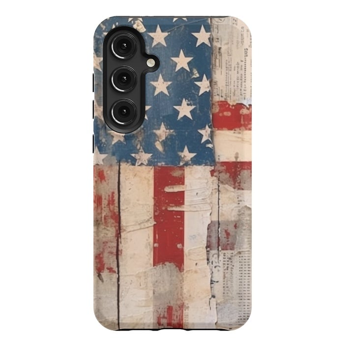 Galaxy S24 Plus StrongFit Vintage American flag by haroulita