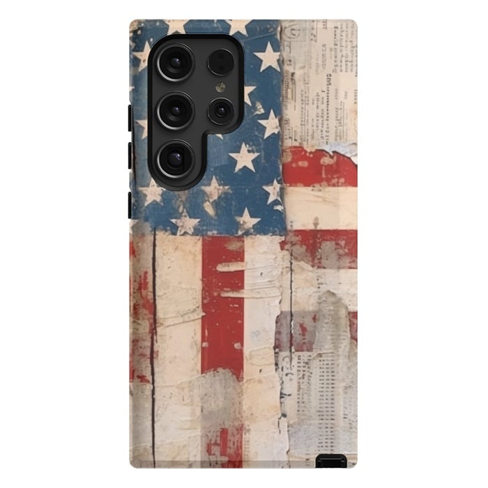 Galaxy S24 Ultra StrongFit Vintage American flag by haroulita