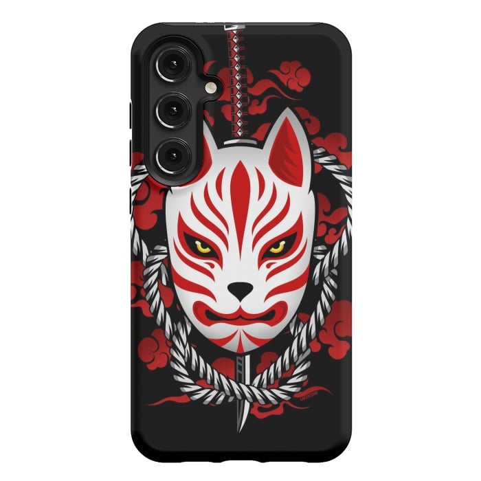 Galaxy S24 Plus StrongFit Kitsune - Red Clouds by LM2Kone