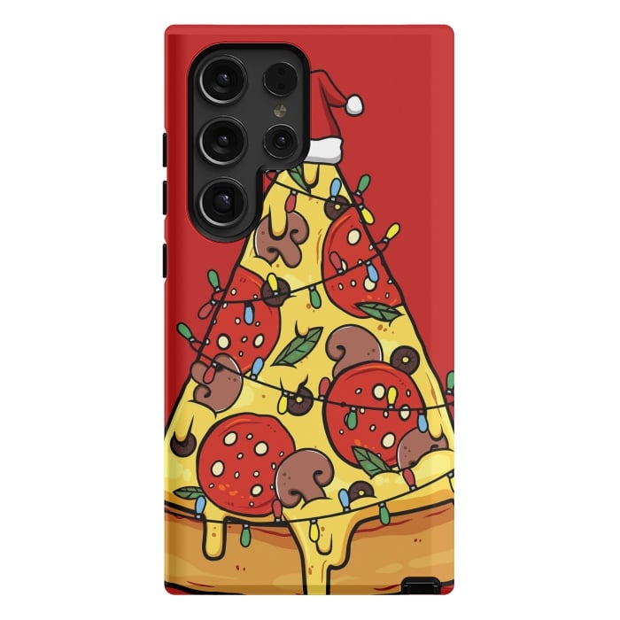 Galaxy S24 Ultra StrongFit Merry Christmas Pizza by LM2Kone