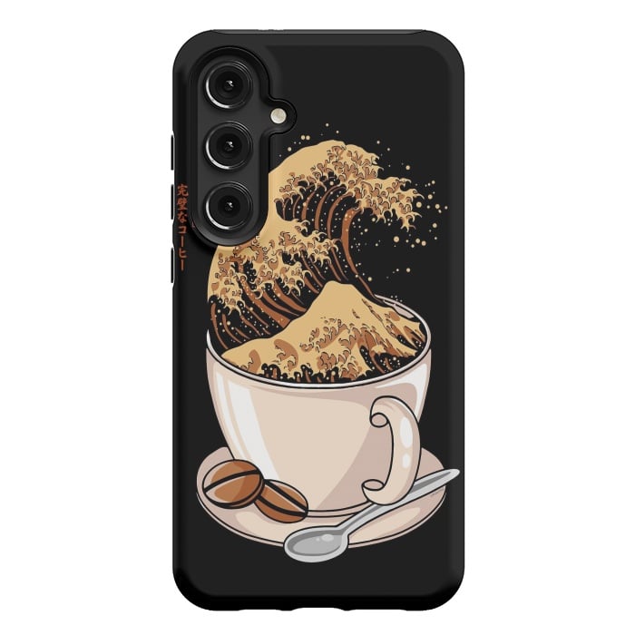 Galaxy S24 Plus StrongFit The Great Wave of Cappuccino by LM2Kone