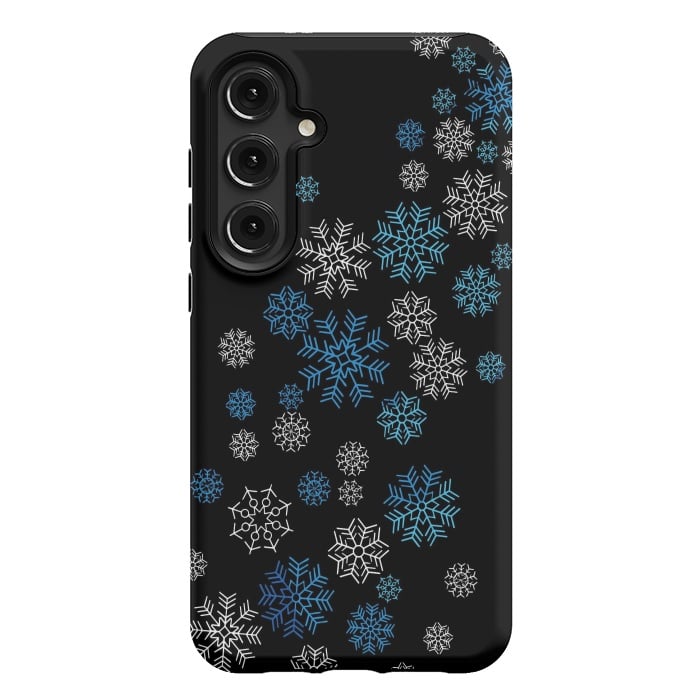 Galaxy S24 Plus StrongFit Christmas Blue Snow Pattern by LM2Kone